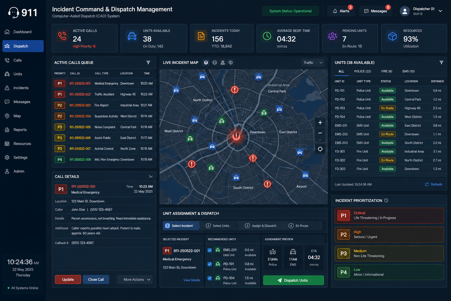 Incident Command & Dispatch Management