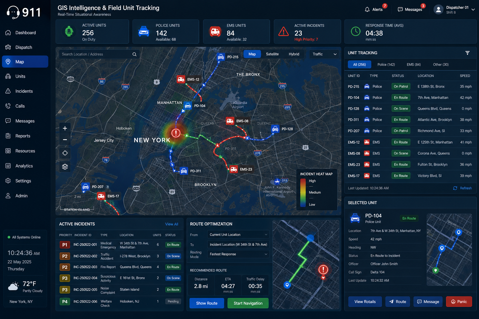 GIS Intelligence & Field Unit Tracking